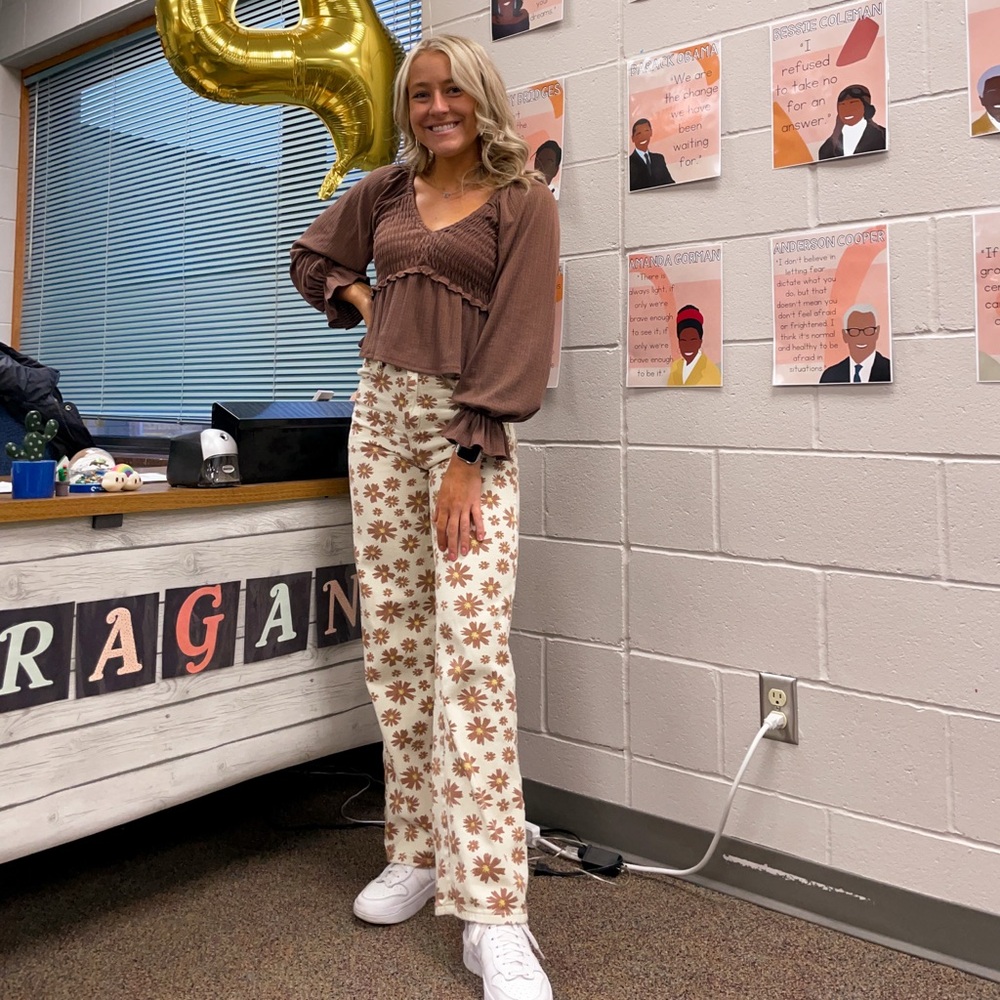 Floral Cream Pants
